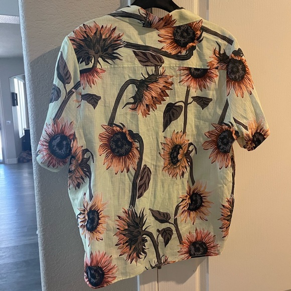 Paul Smith Pale Green 'Sunflower' Seersucker Short-Sleeve Shirt - 40 / 4 - Picture 4 of 9